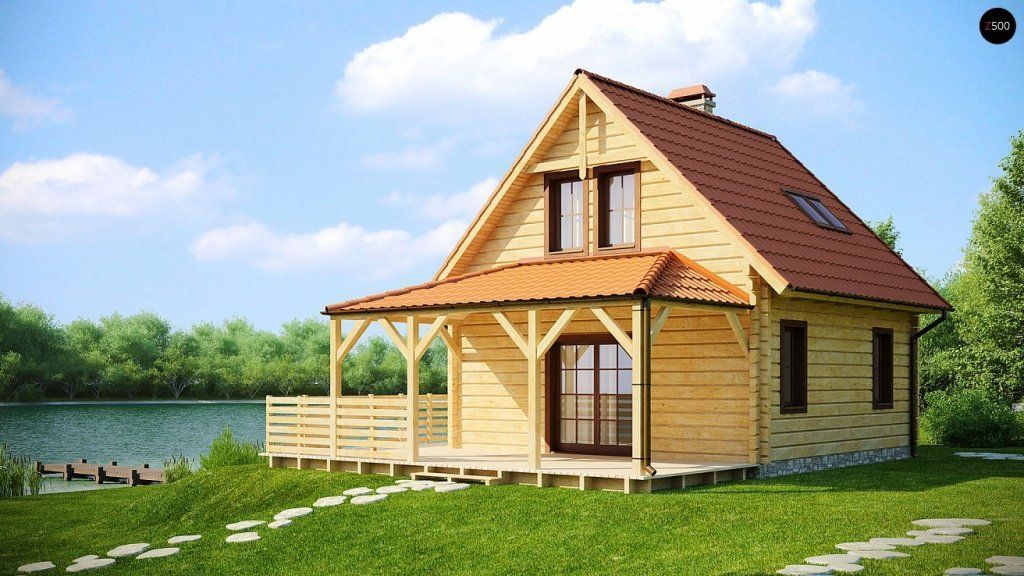 строительство деревянного дома с мансардой
