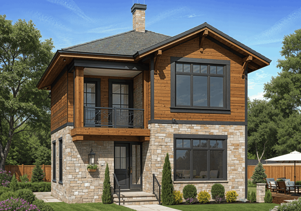 Современный дом из бревна XL10